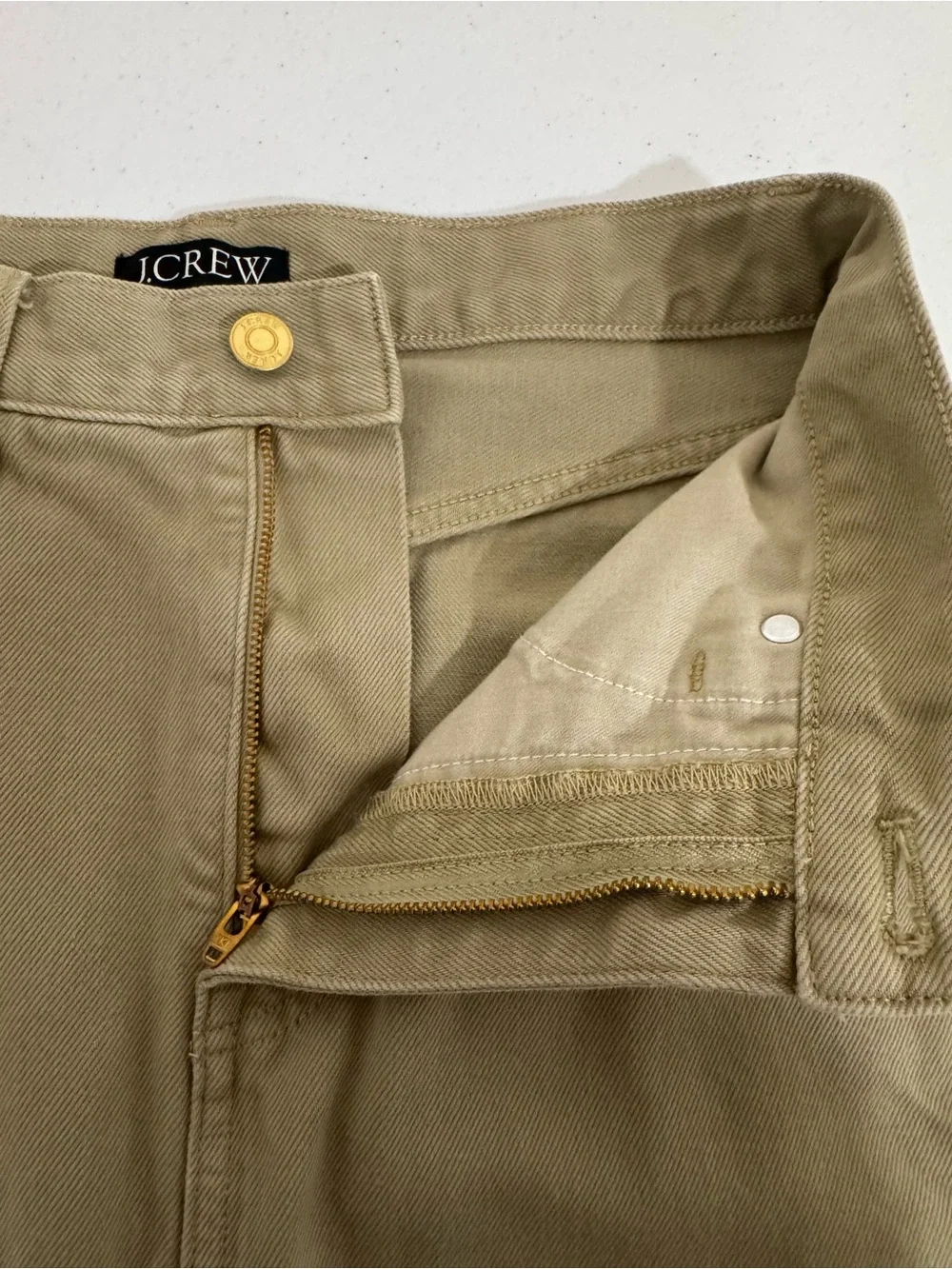 J. Crew Classic Denim Maxi Skirt in Khaki Women's 27 BZ160 Utilitarian